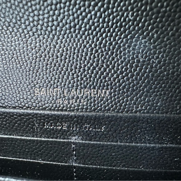 Yves Saint Laurent Metallic Black Chevron Wallet - Picture 8 of 12
